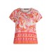 Betty Barclay - 2405 1176 T-shirt kapmouw print fuchsia rood beige.